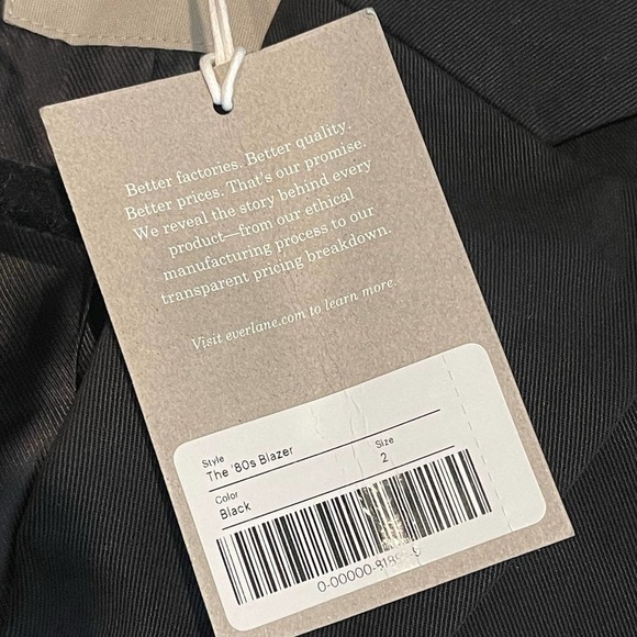 Everlane The 80's Blazer Black Women's Size 2 NWT - Picture 9 of 11